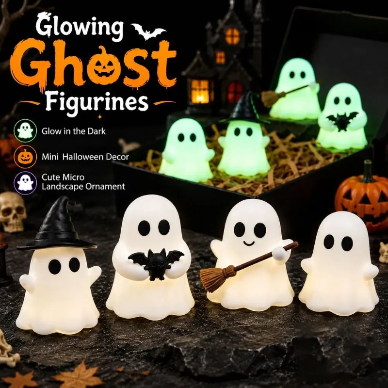Desk Setup Dark - 1-5PCS Glow in Dark Mini Ghost
