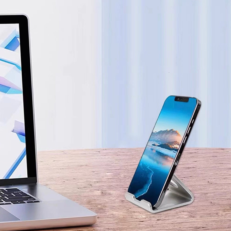 Desk Setup Table - Metal Desktop Mobile Phone Stand For