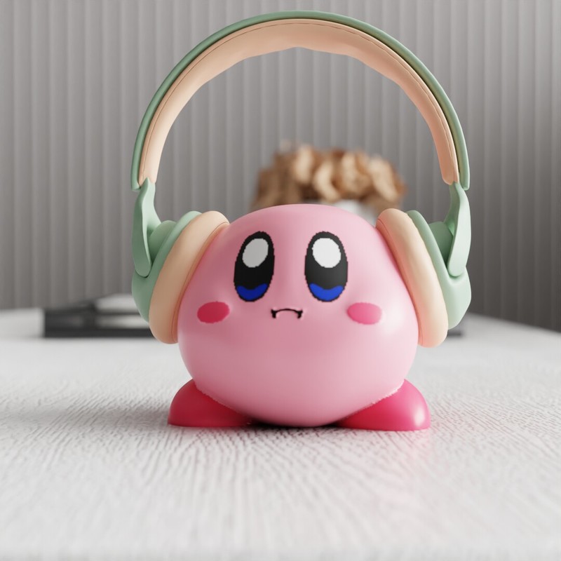 Desk Setup Home - MSKA Headphone Stand Kirby Cute Cartoon