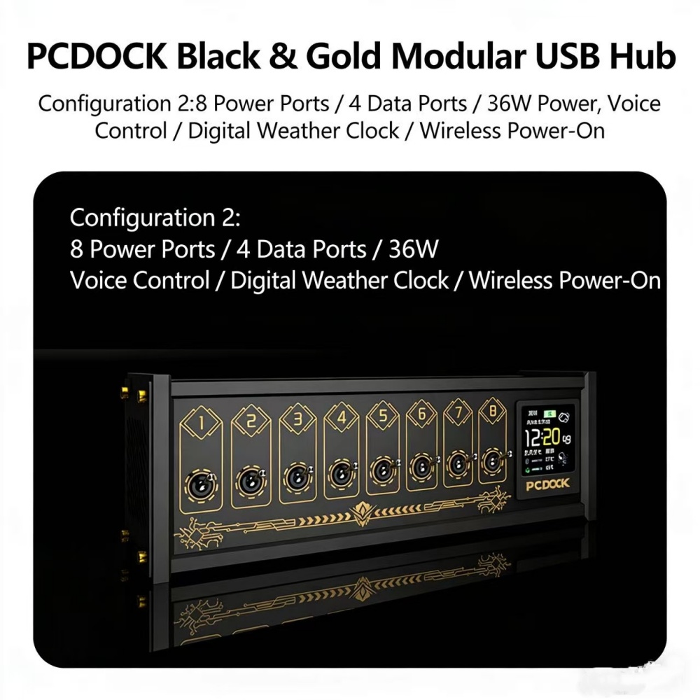 Desk Setup Designer - PCDOCK Block USB Desktop Power Strip