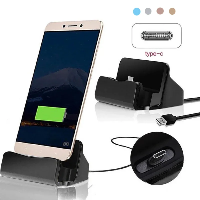 Desk Setup Table - Type C USB Dock Charger Phone