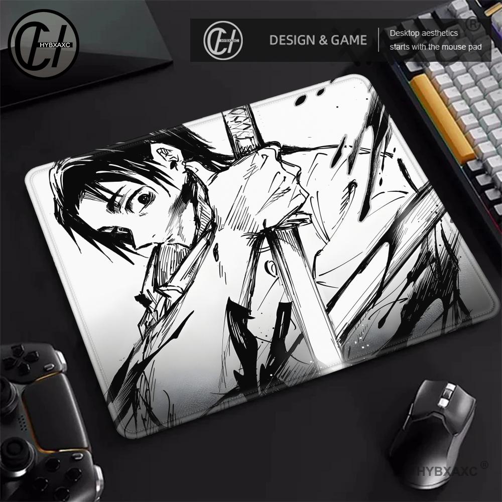 Desk Setup Notebook - Black and white anime Mouse Pad