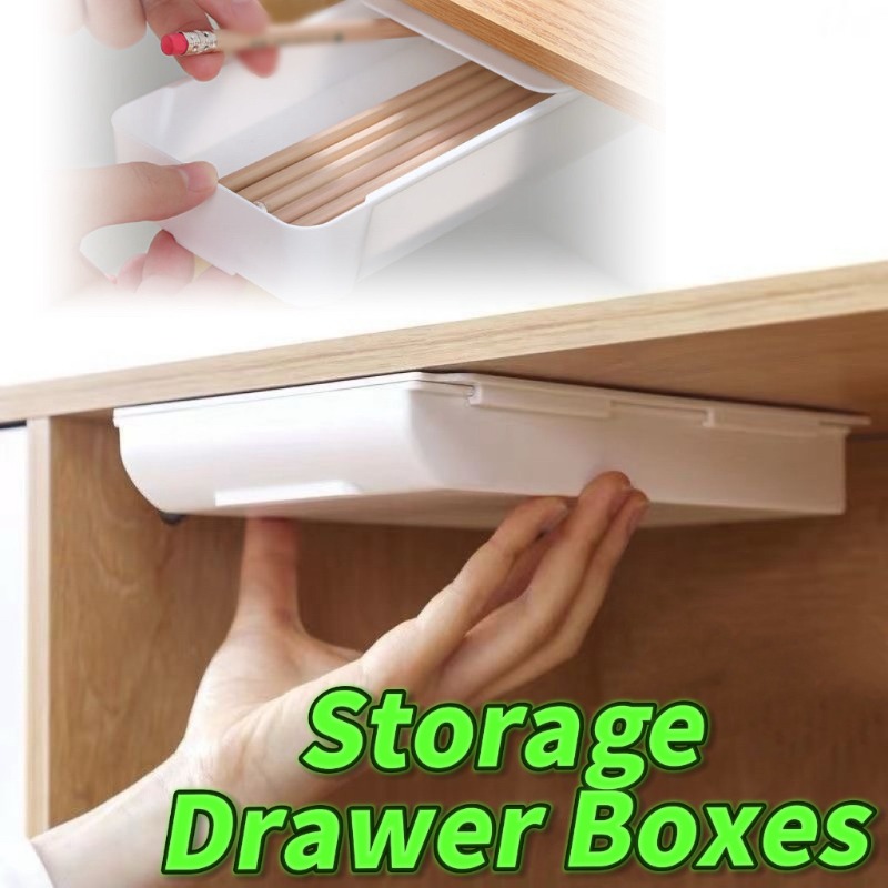 Desk Setup Home - Self Adhesive Storage Drawer Box Makeup