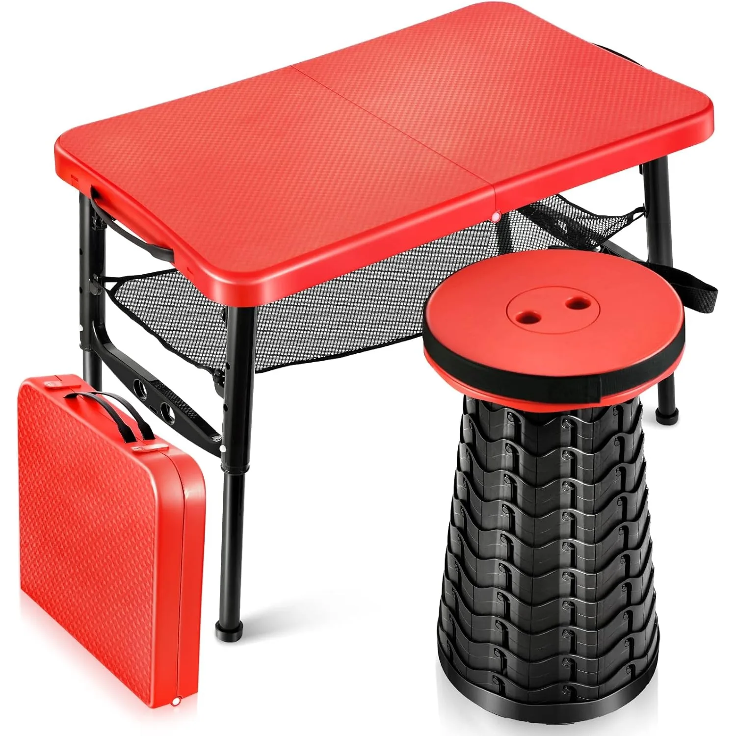 Desk Setup Notebook - Retractable Folding Table & Stool Set