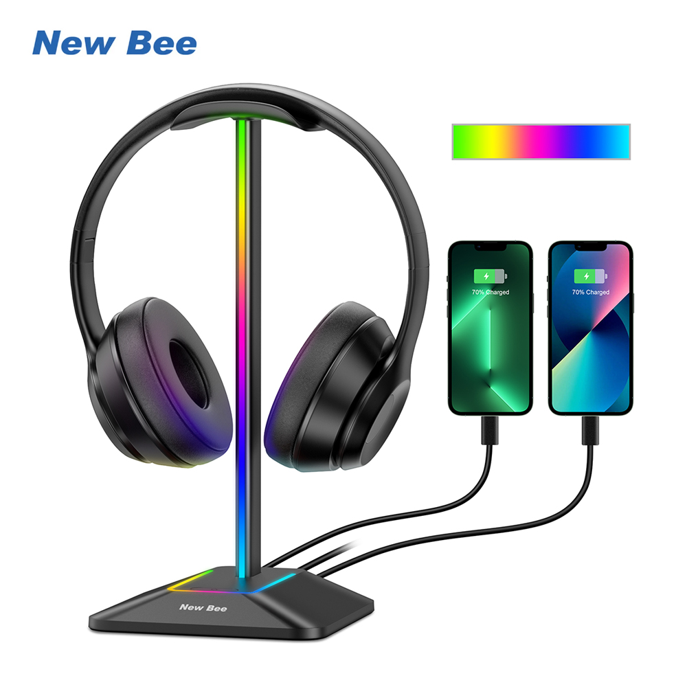 New Bee Z8 RGB Headphones Stan - đánh giá và giá Headphone Hook Under
