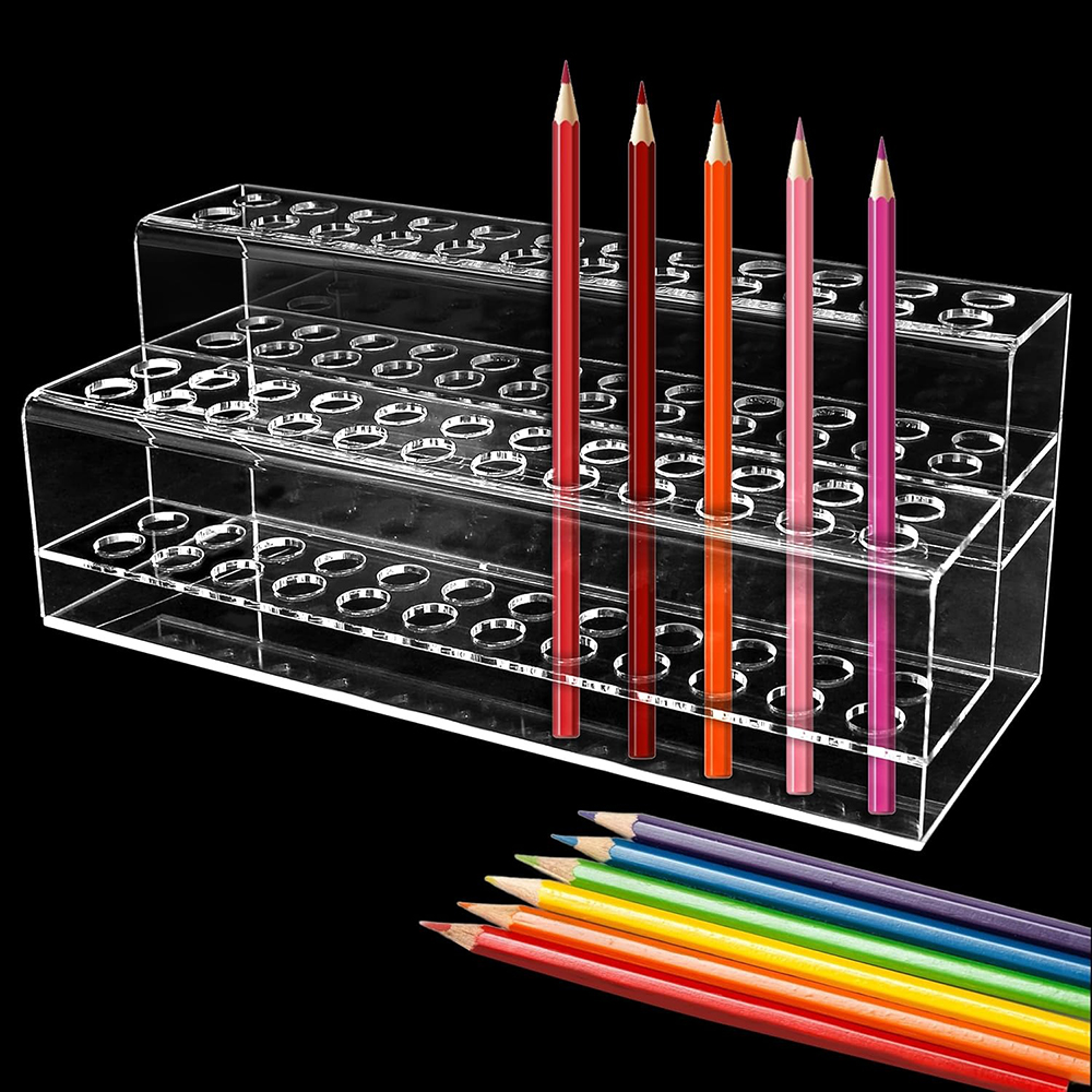 Transparent Acrylic Pen Holder - đánh giá và giá Desk Setup Home