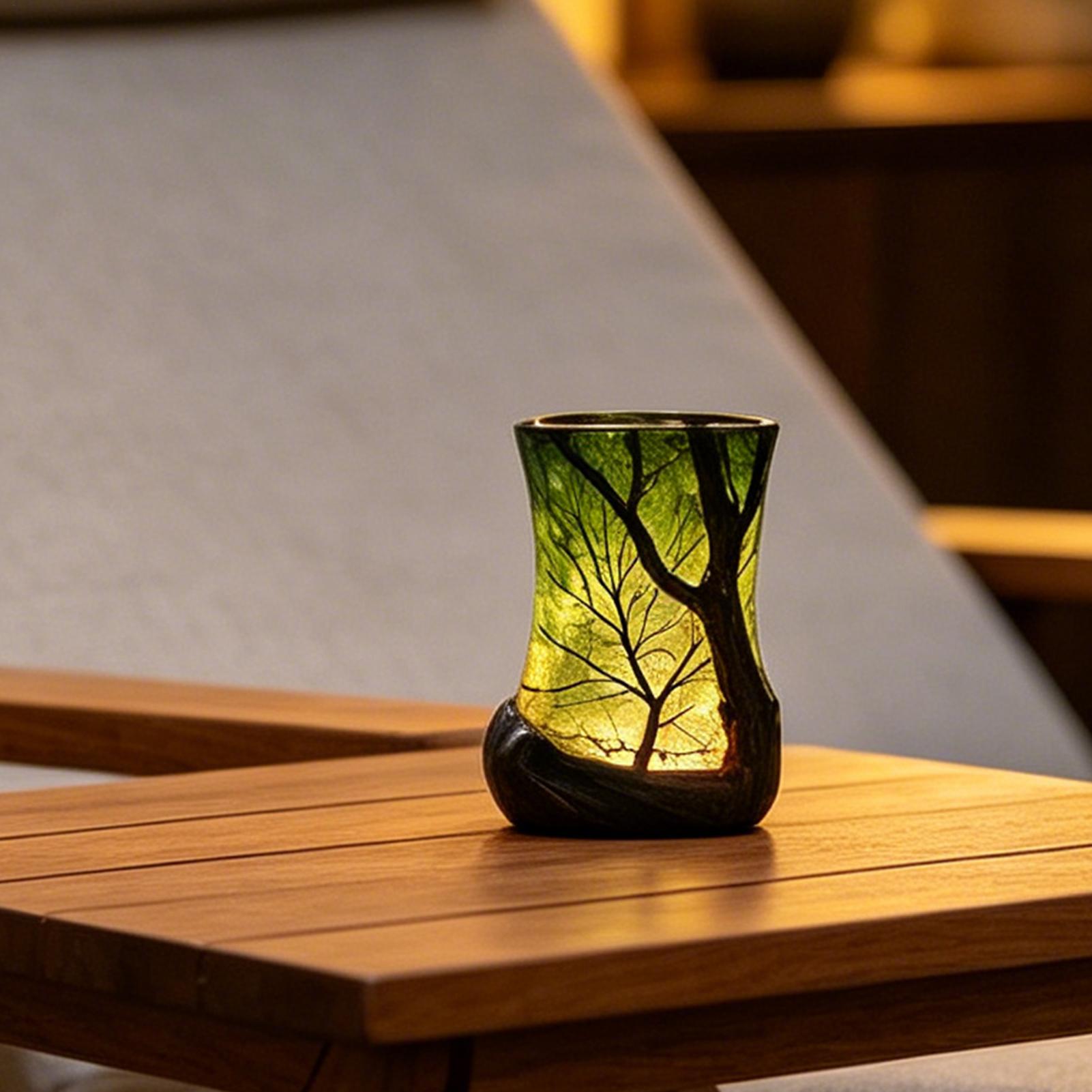 Bedside Table Lamp Forest Nigh - đánh giá và giá Desk Setup Decor
