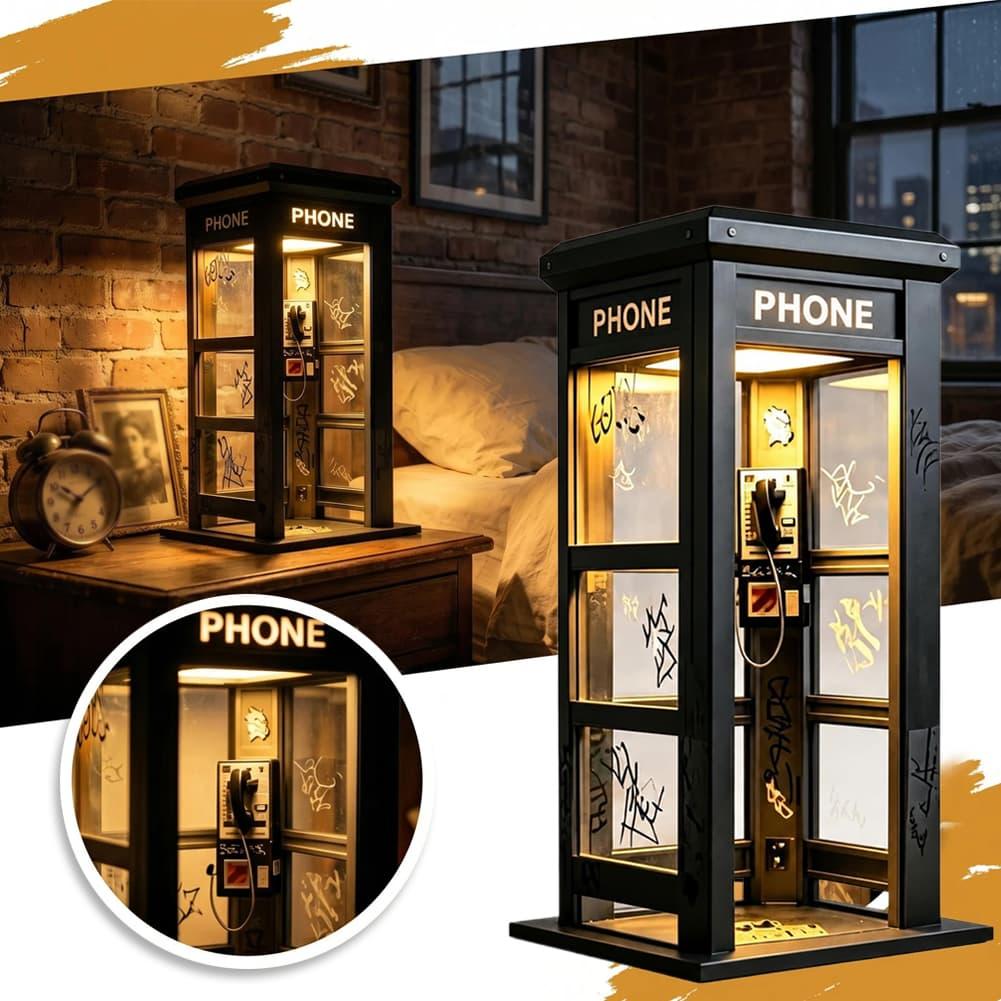 Retro Graffiti Phone Booth Tab - đánh giá và giá Desk Setup Decor