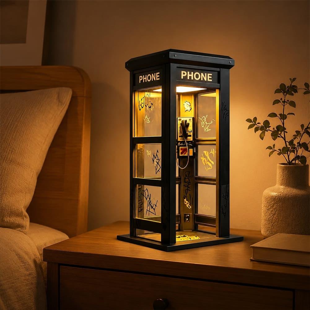 Retro Graffiti Phone Booth Tab - đánh giá và giá Desk Setup Decor