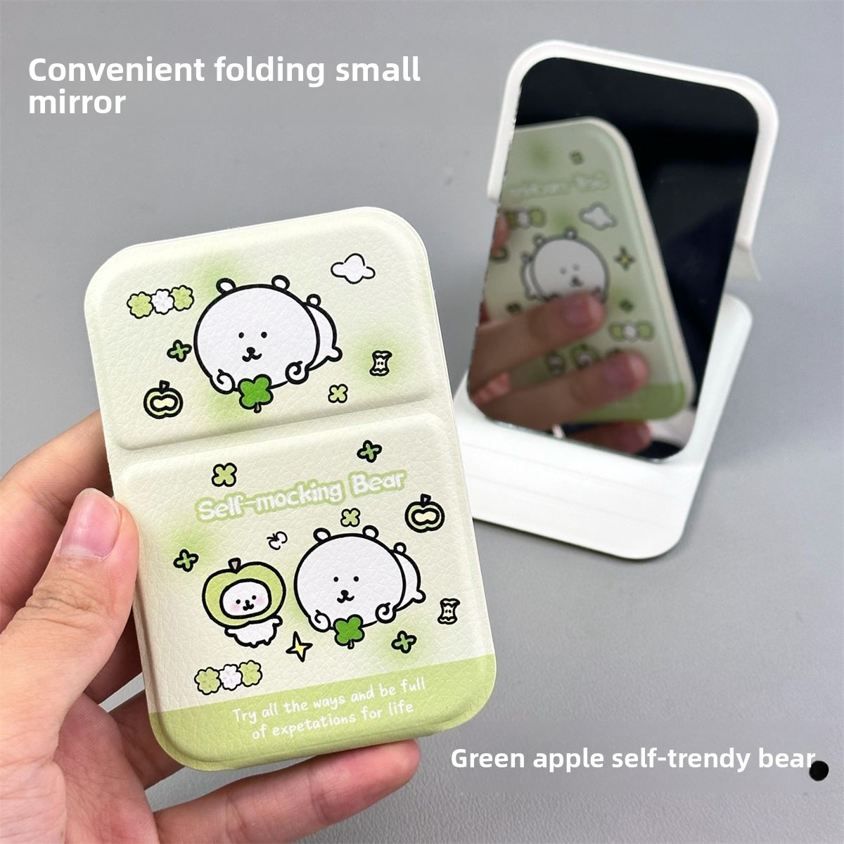 Nagano Bear Folding Mirror Sel - đánh giá và giá Desk Setup Kawaii