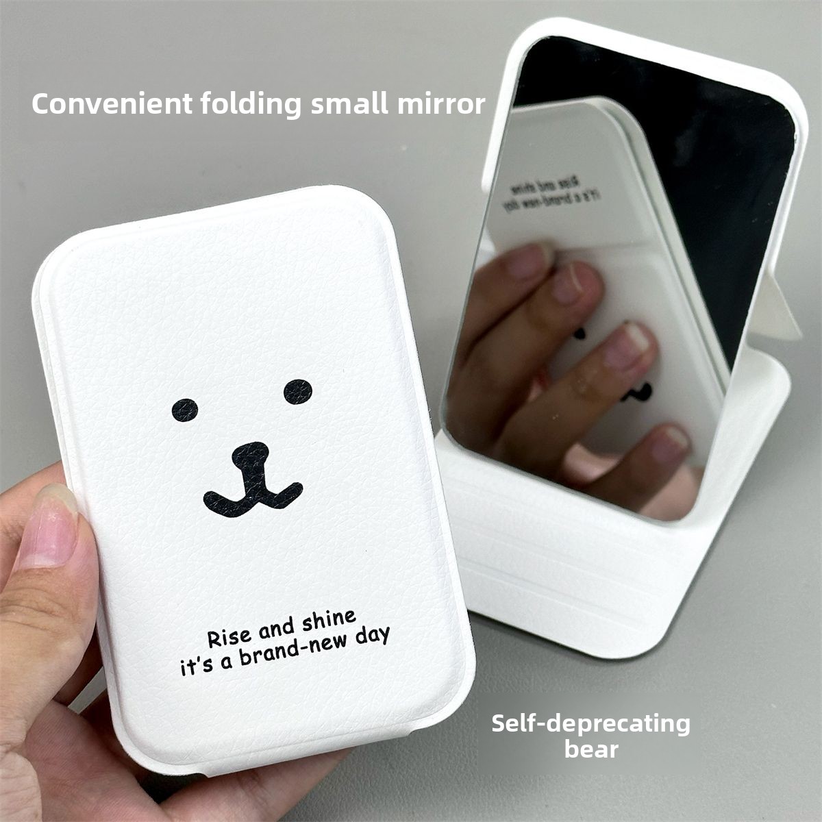 Nagano Bear Folding Mirror Sel - đánh giá và giá Desk Setup Kawaii