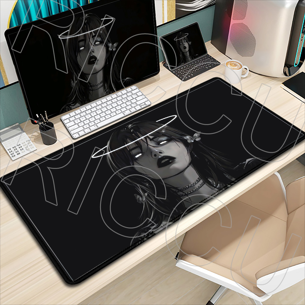 Anime Girl Black Dark style Nu - đánh giá và giá Desk Setup Dark