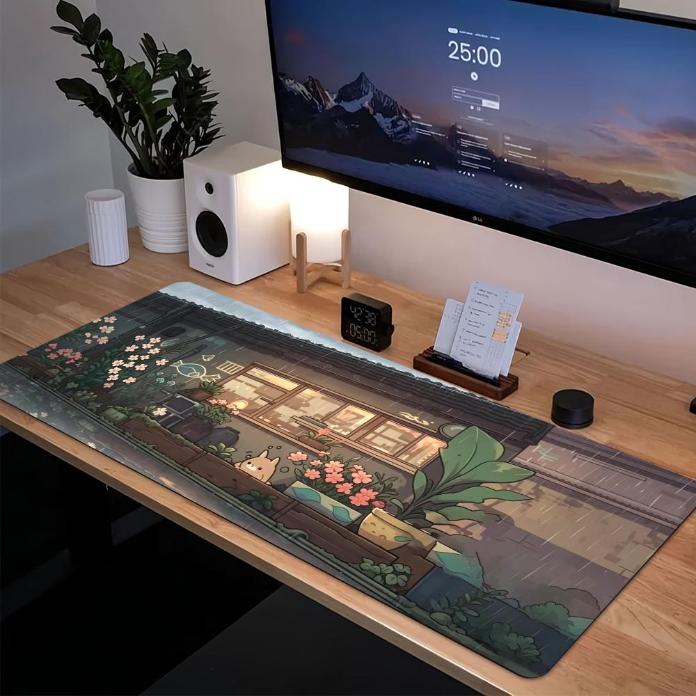Cozy Anime Street Extended Gam - đánh giá và giá Desk Setup Anime