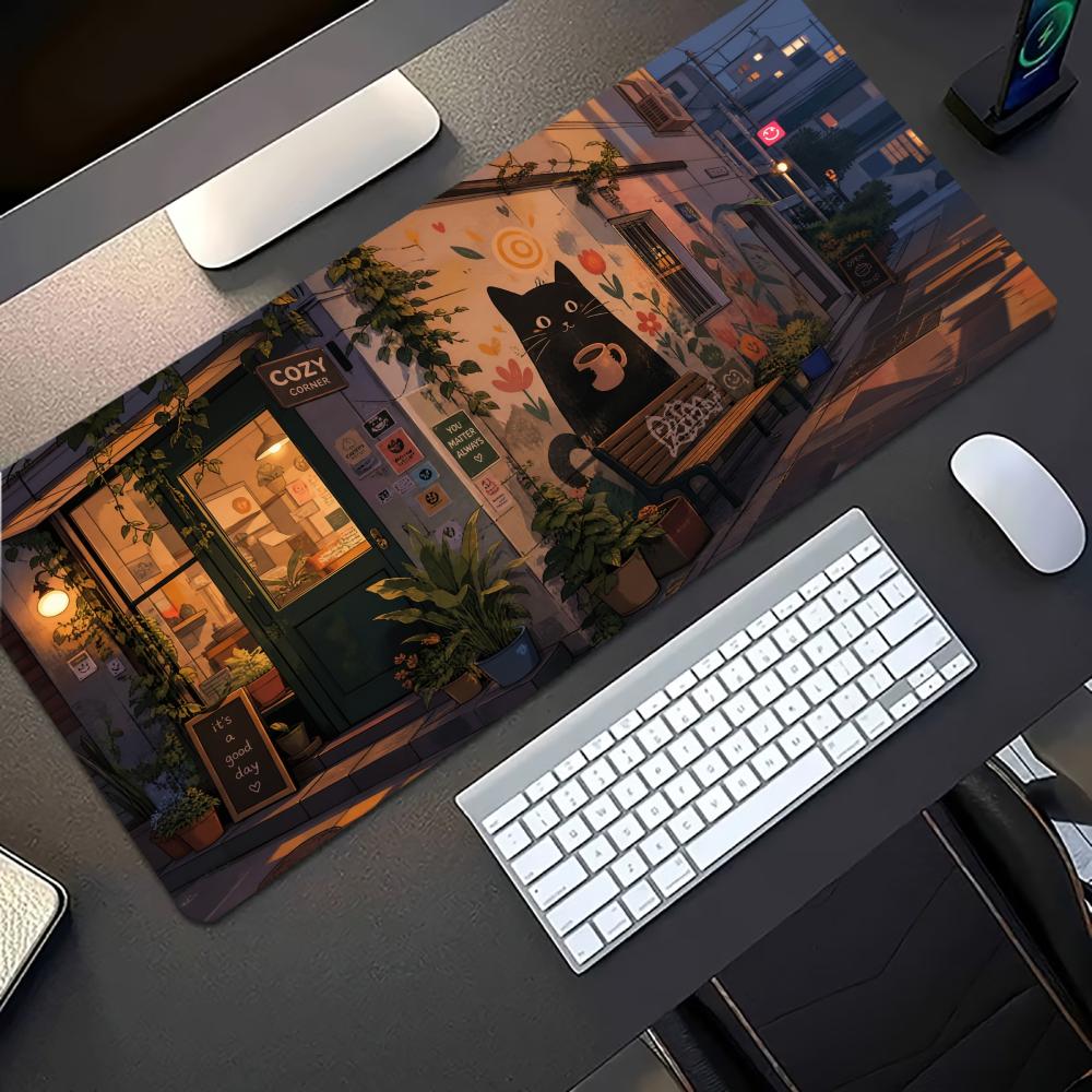 Cozy Anime Street Extended Gam - đánh giá và giá Desk Setup Anime