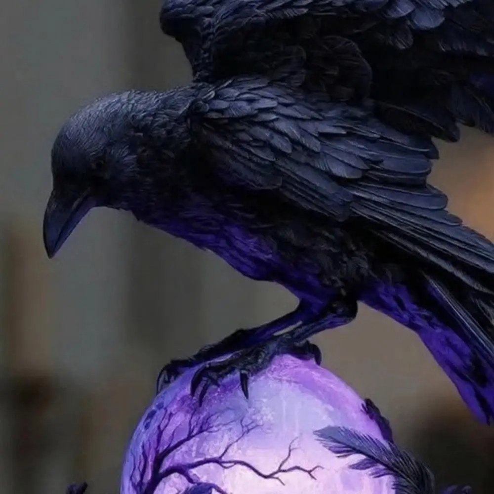 Creative Gothic Raven LED Lamp - đánh giá và giá Desk Setup Dark