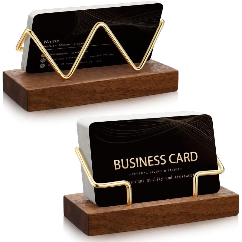【A8】Wooden Business Card Holde - đánh giá và giá Desk Setup Home