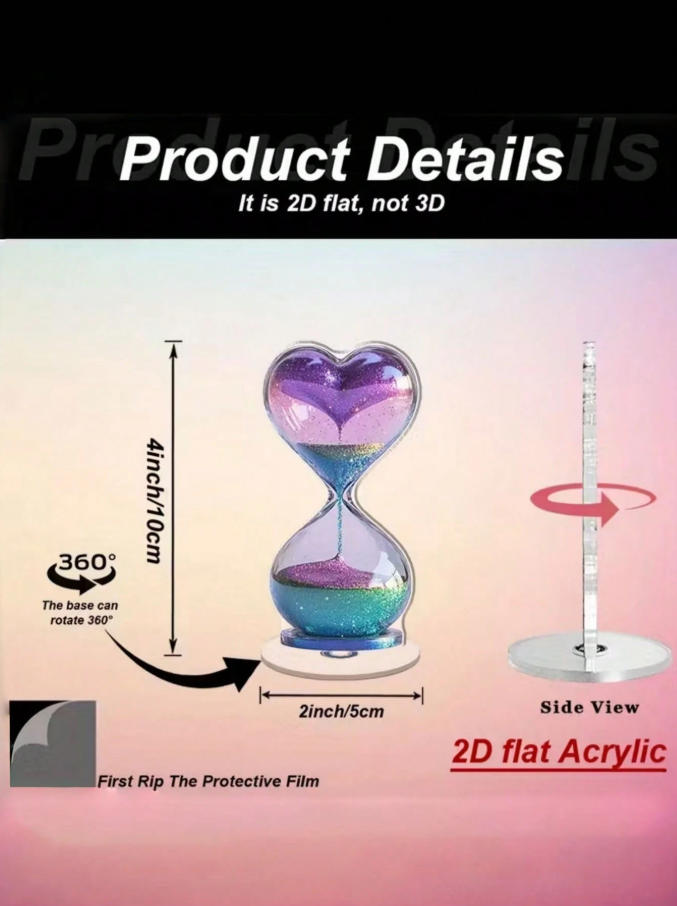 1Pc 2D Flat, Rotating Heart-Sh - đánh giá và giá Desk Setup Decor
