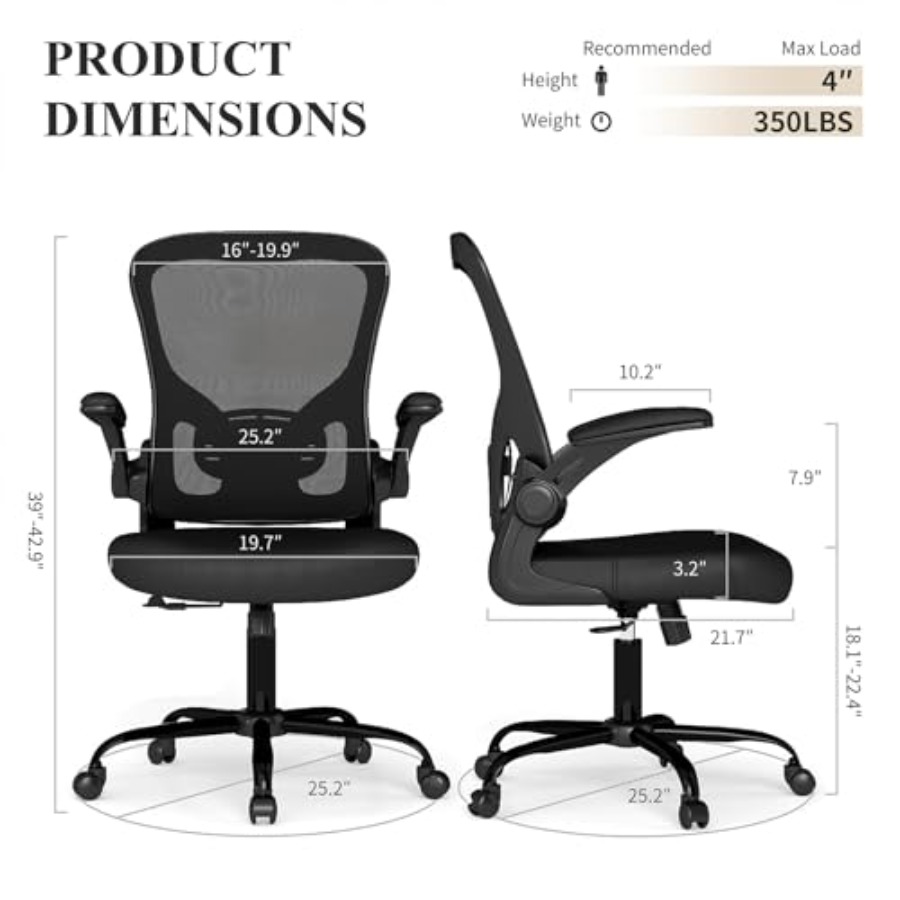 Mesh Office Chair, Ergonomic C - đánh giá và giá Desk Setup Height