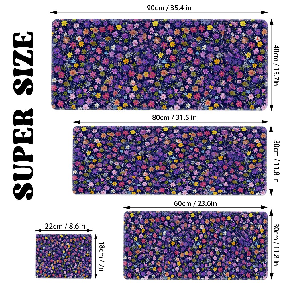 Floral Pattern Desk Mat Large  - đánh giá và giá Desk Setup Dark
