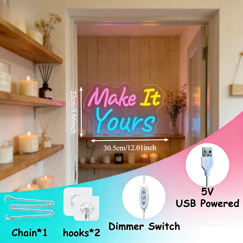 Make It Yours Neon Sign LED US - đánh giá và giá Your Desk Setup