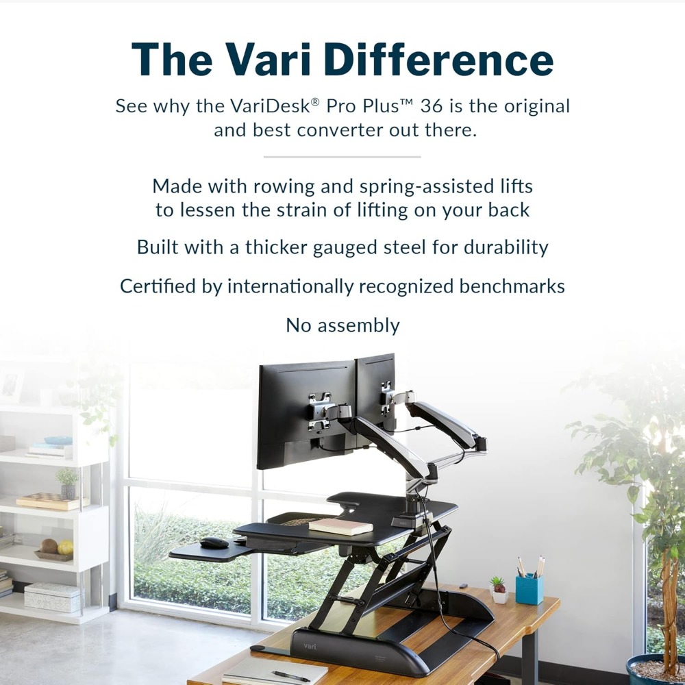 Desk Pro Plus 36, Dual Monitor - đánh giá và giá Desk Setup Height
