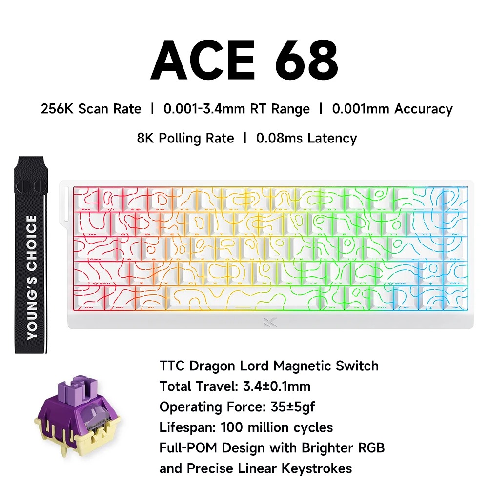 MCHOSE ACE 68 Magnetic Switch  - đánh giá và giá Desk Setup Programmer