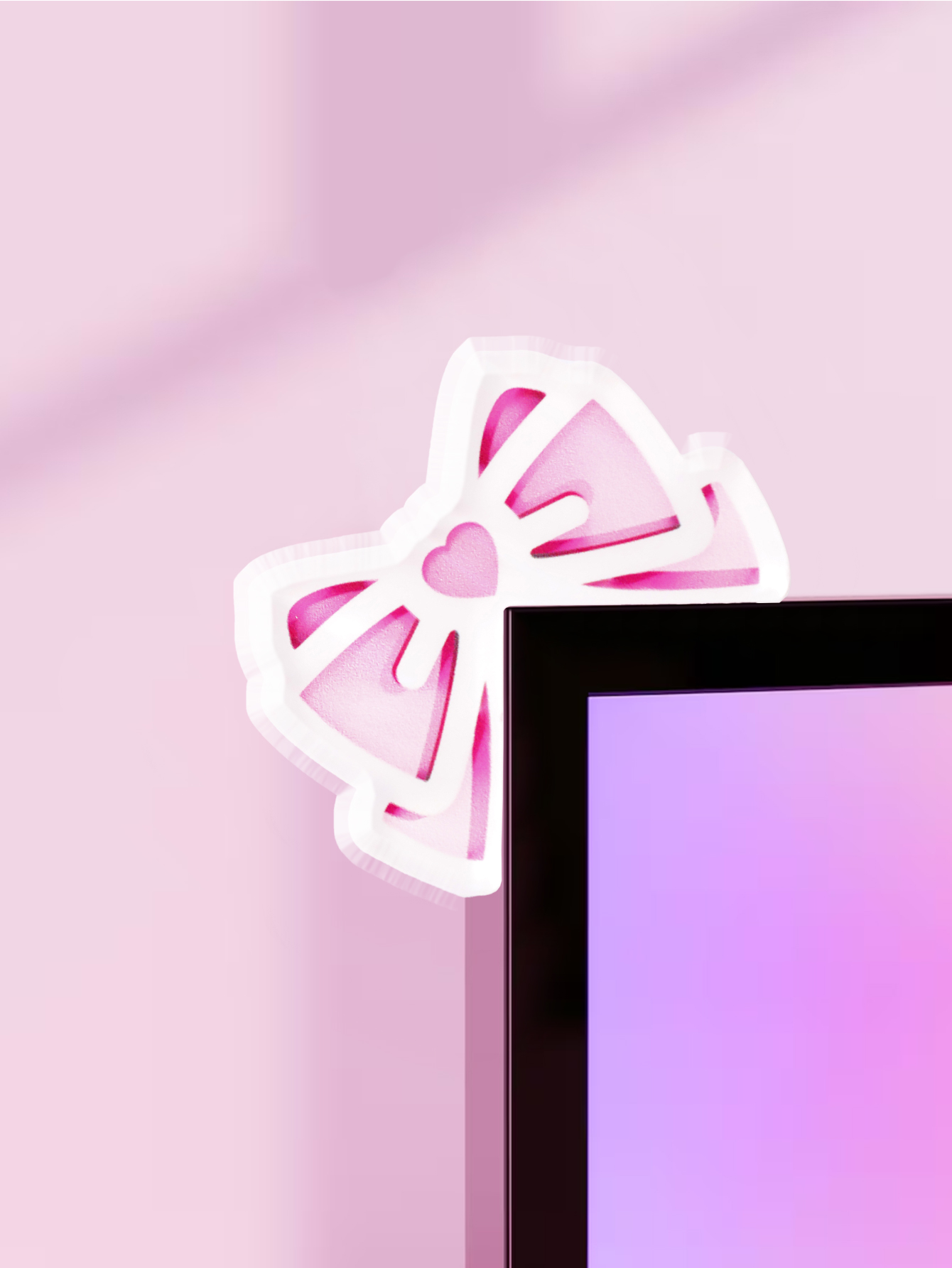 Kawaii Bow Monitor Decor Pink  - đánh giá và giá Desk Setup Home