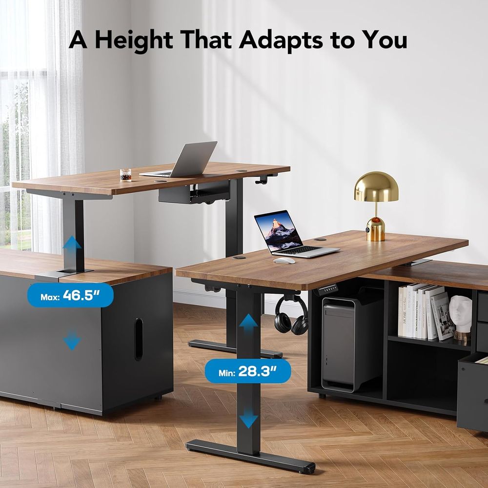 55 Inch L Shaped Standing Desk - đánh giá và giá Desk Setup Height