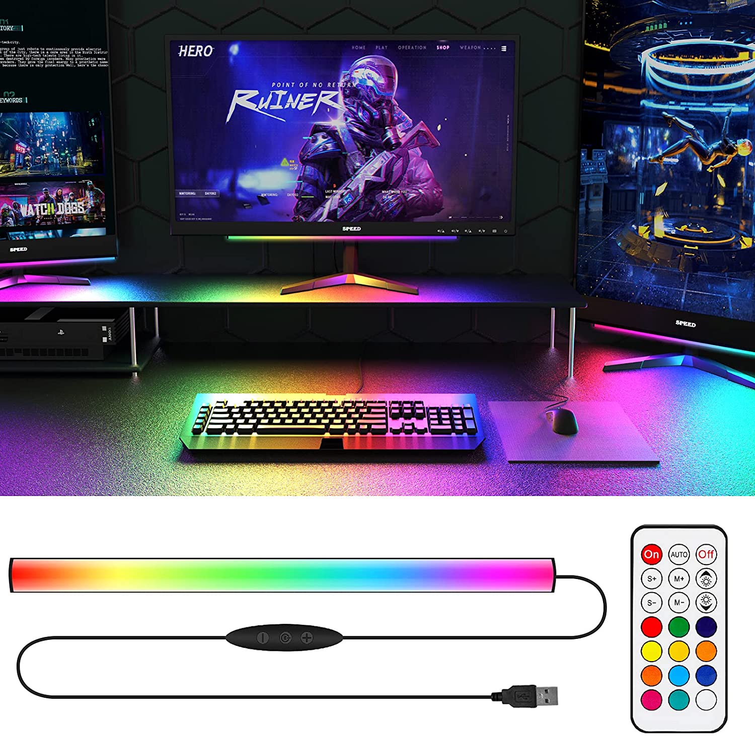 Under Monitor Light Bar RGB Dr - đánh giá và giá Desk Setup Diy